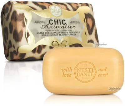 Nesti Dante Chic Animalier, Myrhh, Ginger tea & Patchouli Natural Soap (Naturalne mydło toaletowe `Mirra, herbata imbirowa & paczula`)