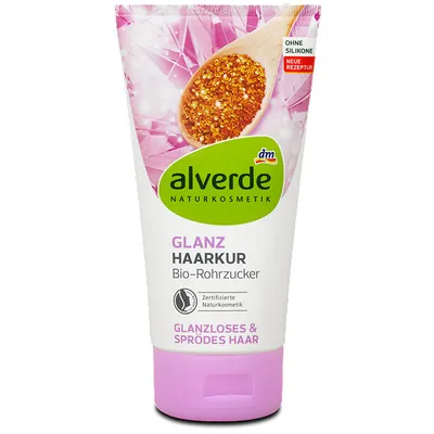 Alverde Haarkur Glanz mit Bio Rohrzucker (Kuracja nabłyszczająca z cukrem z trzciny cukrowej)