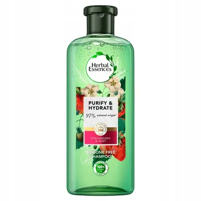 Herbal Essences Purify & Hydrate Silicone Free shampoo Strawberry & Mint (Szampon oczyszczająco-nawilżający do każdego rodzaju włosów `Truskawka i mięta`)