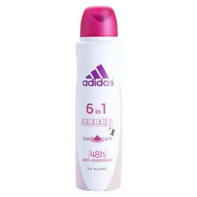 Adidas for Women, Cool & Care, 6 in 1 Spray (Antyperspirant w sprayu 6 w 1)
