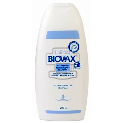 L'biotica Biovax Latte, Intensywnie regenerujący szampon odbudowa osłabionych włosów + proteiny mleczne