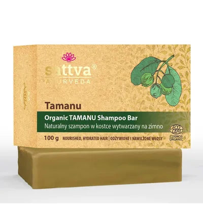 Sattva Ayurveda Organic Tamanu, Shampoo Bar (Naturalny szampon w kostce z tamanu)