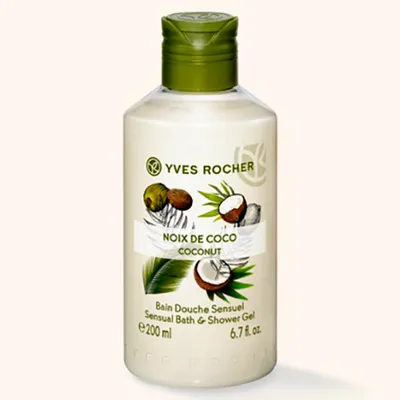 Yves Rocher Les Plaisirs Nature, Bain Douche Sensuel Noix de Coco (Zmysłowy żel pod prysznic i do kąpieli `Kokos`)
