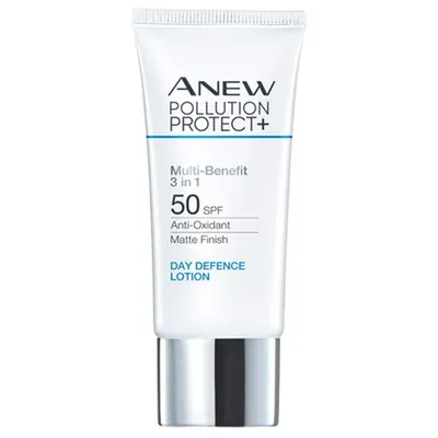 Avon Anew, Pollution Protect+ Multi Benefit 3 in 1 Day Defence Lotion SPF 50 (Krem ochronno-naprawczy na dzień SPF 50 z kompleksem Pollution Protect)