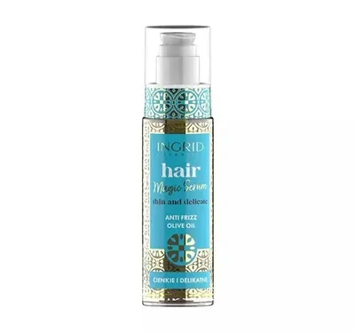Ingrid Cosmetics Hair Magic Serum, Thin and Delicate, Anti-Frizz with Olive Oil (Wygładzające serum do włosów cienkich i delikatnych)