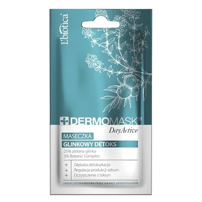 L'biotica Dermomask Day Active, Maseczka z zieloną glinką `Glinkowy detoks`