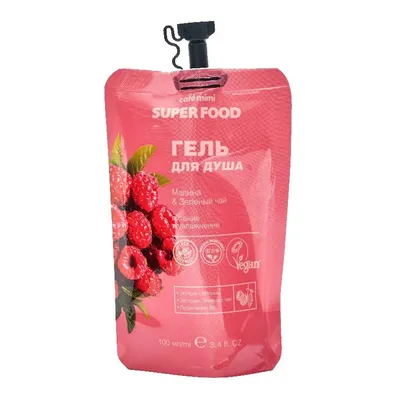 Cafe Mimi Superfood, Żel pod prysznic `Malina i zielona herbata `