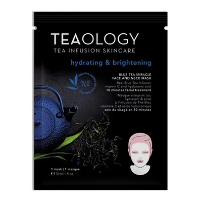 Teaology Blue Tea Miracle Face And Neck Mask (Maska do twarzy w płachcie z wyciągiem niebieskiej herbaty)