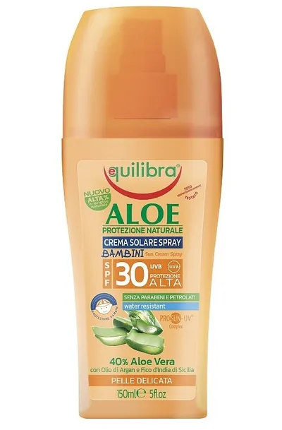 Equilibra Kids, Aloe Creme Solare Spray SPF 30 (Krem przeciwsłoneczny dla dzieci)