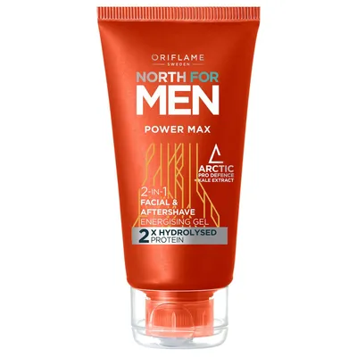 Oriflame North for Men PowerMax , 2-in-1 Facial & Aftershave Energising Gel (Żel po goleniu)