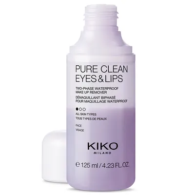 Kiko Milano Pure Clean, Eyes & Lips, Two-Phase Waterproof Makeup Remover (Dwufazowy płyn do demakijażu oczu i ust)
