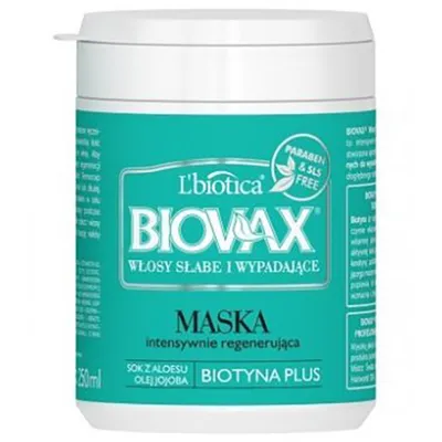 L'biotica Biovax Maska intensywnie regenerująca do włosów słabych i wypadających