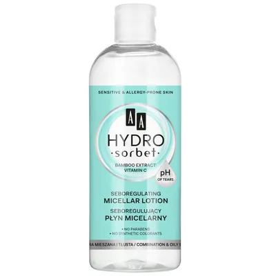 AA Hydro Sorbet, Seboregulujący płyn micelarny cera mieszana