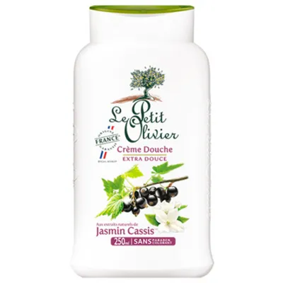 Le Petit Olivier Creme Douche Jasmin Cassis (Kremowy żel pod prysznic o zapachu jaśminu i czarnej porzeczki)