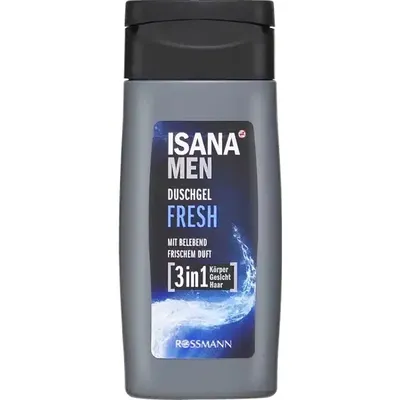Isana Men, Duschgel Fresh 3 in 1 (Odświeżający żel pod prysznic o morskim zapachu)