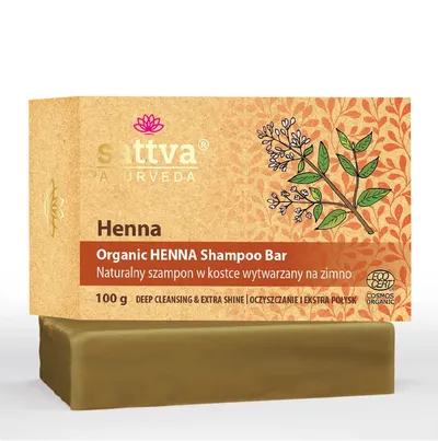 Sattva Ayurveda Organic Henna Shampoo Bar (Naturalny szampon w kostce z henną)