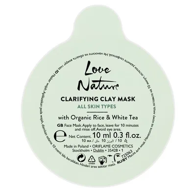 Oriflame Love Nature, Clarifying Clay Mask with Organic Rice & White Tea (Oczyszczająca maseczka do twarzy)
