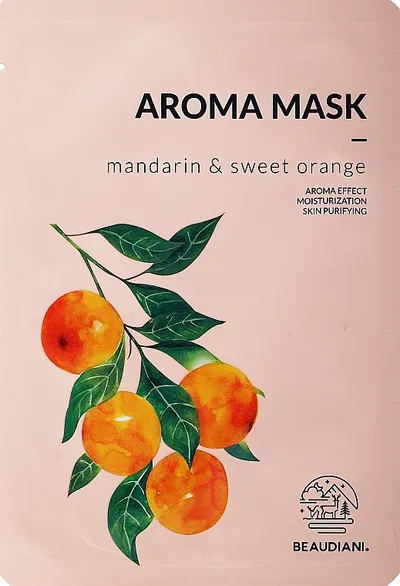 Beaudiani Aroma Mask Mandarin & Sweet Orange (Aromateraputyczna maska w płachcie z mandarynką i słodką pomarańczą)