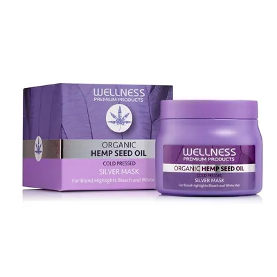 Wellness Premium Products Organic Hemp Seed Oil, Silver Mask (Fioletowa maseczka do włosów)