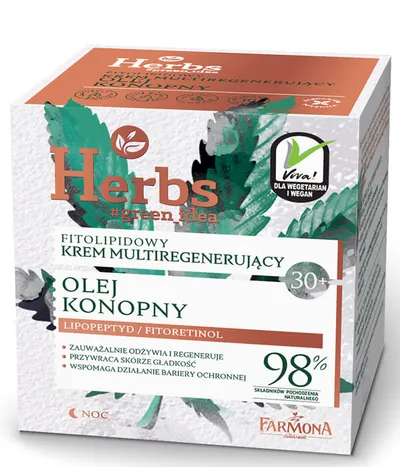 Herbs Fitolipidowy krem multiregenerujący na noc 30+ `Olej konopny`
