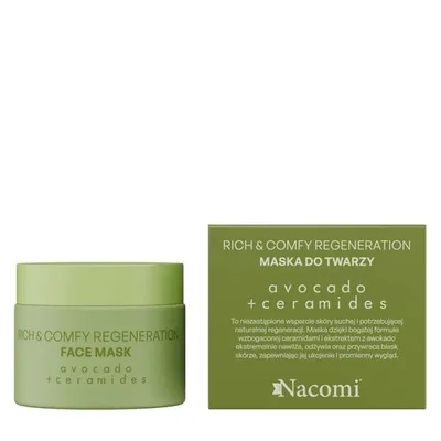 Nacomi Rich & Comfy, Regeneration Face Mask (Regenerująca maska do twarzy z awokado i ceramidami)
