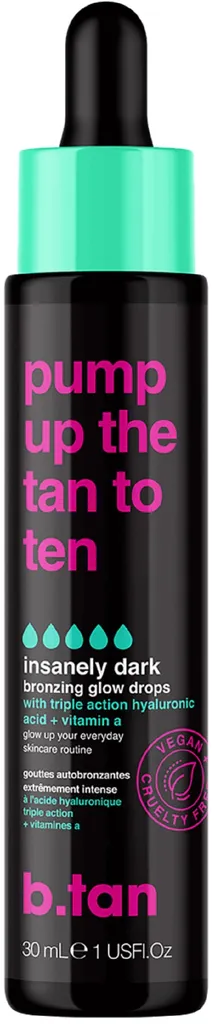 b.tan Pump Up The Tan To Ten, Bronzing Glow Drops (Rozświetlające krople samoopalające)