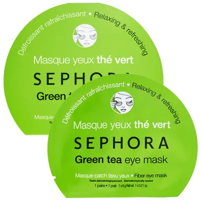 Sephora Green Tea, Eye Mask (Wygładzająca orzeźwiająca maseczka w płatkach pod oczy 'Zielona herbata')