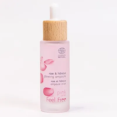 Feel Free Pink Petals, Rose & Hibiscus Glowing Ampoule (Nawilżająco-rozświetlające serum w ampułce do twarzy)