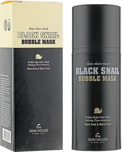 The Skin House Black Snail Bubble Mask (Maska bąbelkowa z mucyną ślimaka i węglem drzewnym)