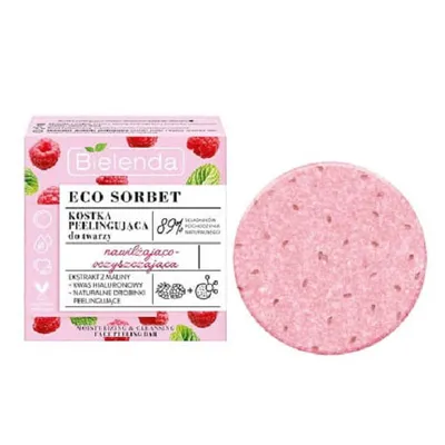 Bielenda Eco Sorbet, Nawilżająco-oczyszczająca kostka peelingująca do twarzy `Malina`