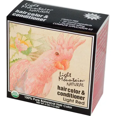 Light Mountain Natural Hair Color & Conditioner Light Red (Naturalna henna do włosów `Papuga`)
