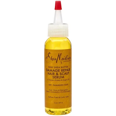 Shea Moisture Raw Shea Butter, Damage Repair Hair & Scalp Serum (Olejowe serum regenerujące)