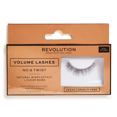 Revolution Beauty (Makeup Revolution) Wolume Lashes Twist  No. 08 False Eyelashes (Sztuczne rzęsy na pasku)