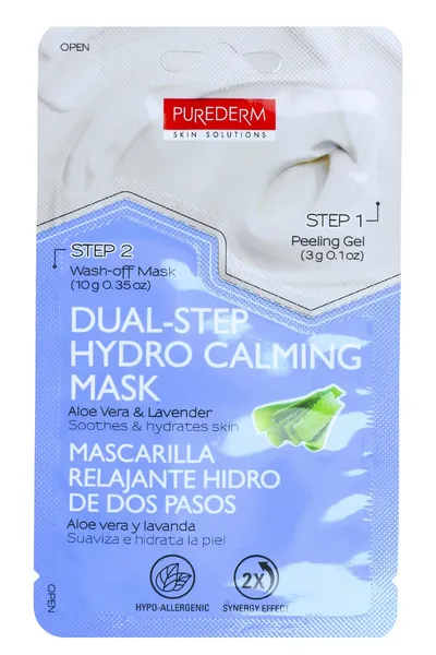 Purederm Dual-Step Hydro Calming Mask Aloe Vera & Lavender (2-Etapowa maska kojąco-nawilżająca `Aloes i lawenda`)