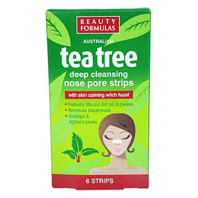 Beauty Formulas Australian Tea Tree Deep Cleansing Nose Pore Strips (Głęboko oczyszczające paski na nos)