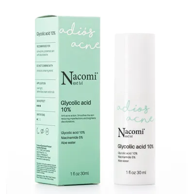 Nacomi Next Lvl, Adios Acne Glycolic Acid 10% Serum (Peelingujące serum na noc)