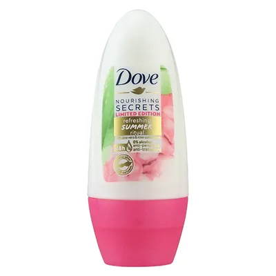 Dove Nourishing Secrets, Summer Refreshing Ritual with Aloe Vera & Rose Water Scent , Anti-perspirant Roll-on  48h (Antyperspirant w kulce  `Aloes i woda różana`)