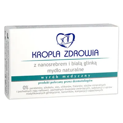 Kropla Zdrowia Mydło naturalne w kostce z nanosrebrem i białą glinką