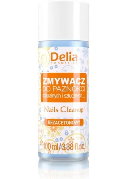 Delia Nails Cleanup!, Bezacetonowy zapachowy zmywacz do paznokci naturalnych i sztucznych