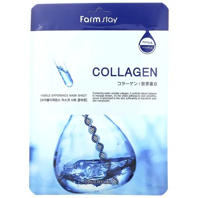 FarmStay Visible Difference, Collagen Mask Sheet (Maska na tkaninie do twarzy)