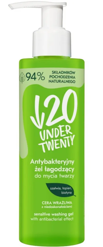 Under Twenty Antybakteryjny żel łagodzący do mycia twarzy