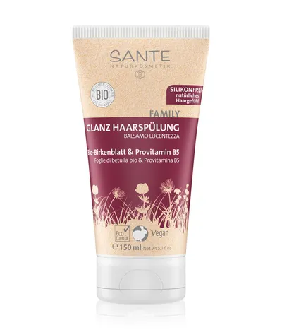 Sante Naturkosmetik Family, Bio Birkenblatt & Vitamin Glanz Spulung (Odżywka do włosów nadająca połysk)