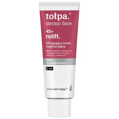 Tołpa Dermo Face, 45+ Relift, Liftingujący krem regenerujący na noc (nowa wersja)