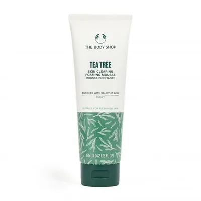 The Body Shop Tea Tree Skin Clearing Foaming Mousse (Wegański żel oczyszczający do twarzy w piance (nowa wersja))
