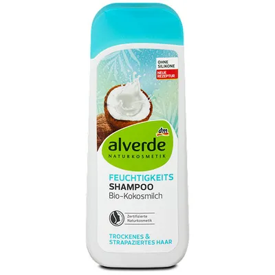 Alverde Feuchtigkeits Shampoo  Bio-Kokosmilch (Szampon nawilżający z mleczkiem kokosowym)