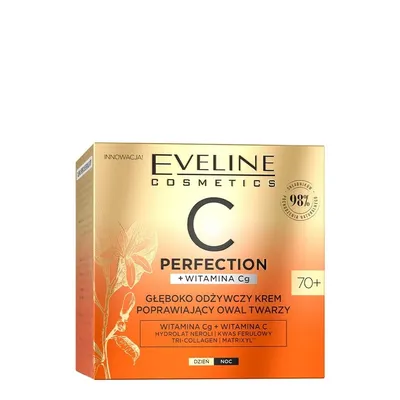 Eveline Cosmetics C Perfection + Witamina Cg, Głęboko odżywczy krem poprawiający owal twarzy 70+