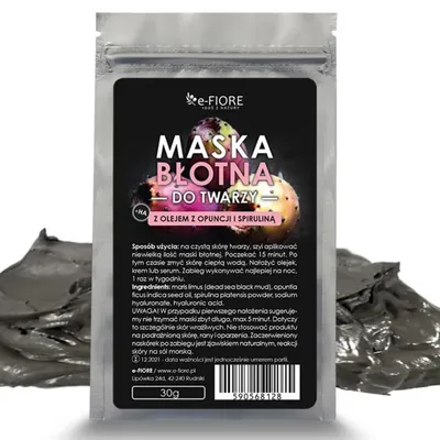 e-Fiore Maska błotna do twarzy z olejem opuncji figowej i spiruliną