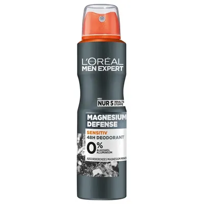 L'Oreal Paris Men Expert, Magnesium Defense Sensitiv  48h  Deodorant (Hipoalergiczny dezodorant)