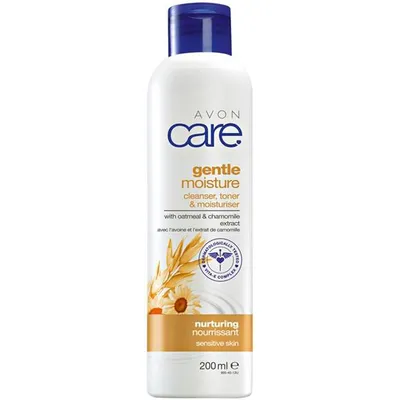 Avon Care, Gentle Moisture Cleanser, Toner & Moisturiser (Delikatny preparat oczyszczający do twarzy 3w1 z wyciągiem z rumianku i owsa)