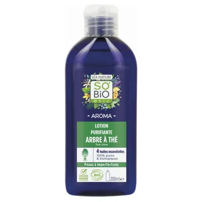 SO'BiO Etic Aroma, Lotion Purifiante Arbre a The (Oczyszczający tonik do twarzy `drzewo herbaciane`)